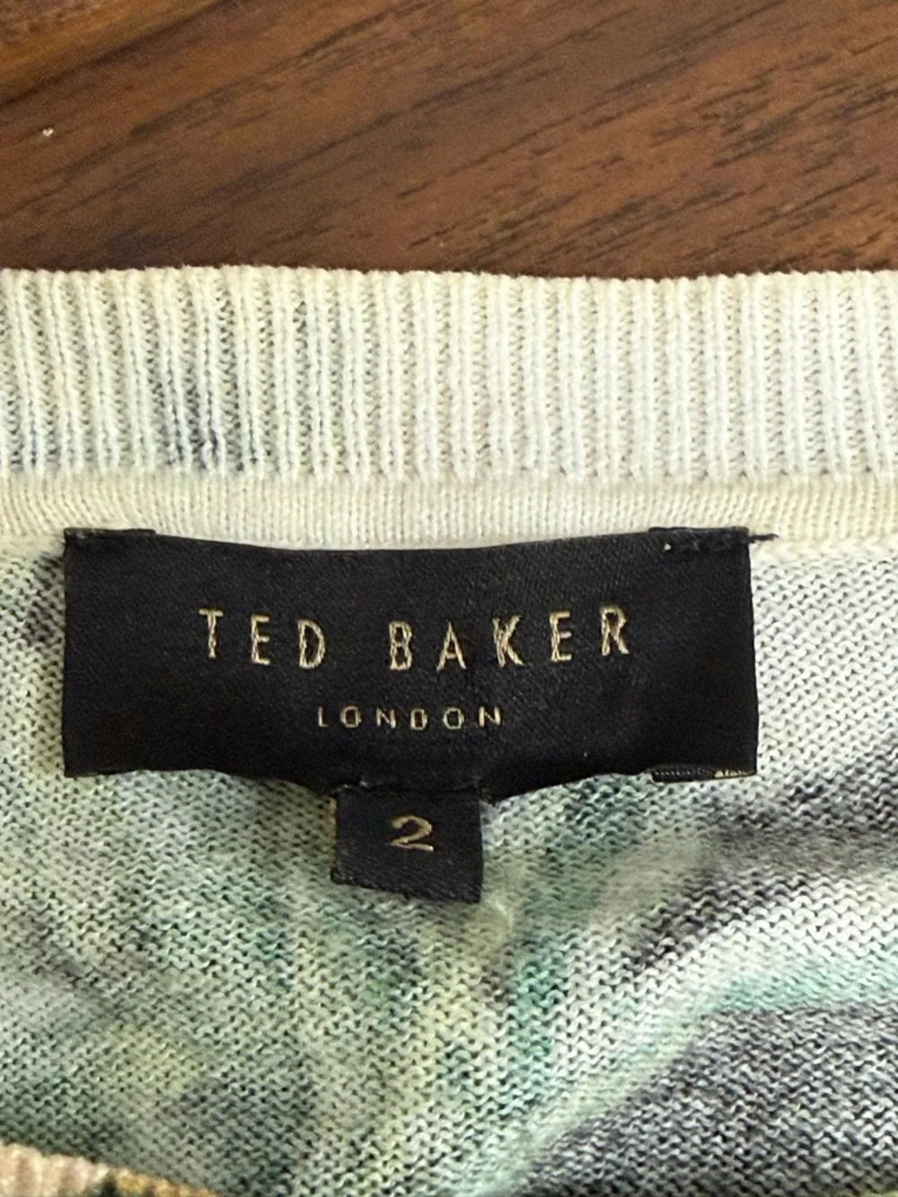 Ted Baker Floral Sweater Black Multi Long Sleeve Knit Pullover Top 2